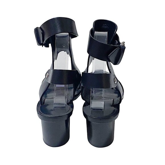 Isabel Marant Black Leather Jaeryn Mid Heel  Sandals, Size 37EU, Buckle - Picture 7 of 12